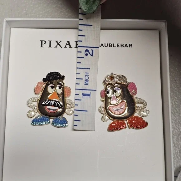 BaubleBar Pixar Mr Mrs Potato Head Stud Earrings Disney Toy Story New - Picture 7 of 9